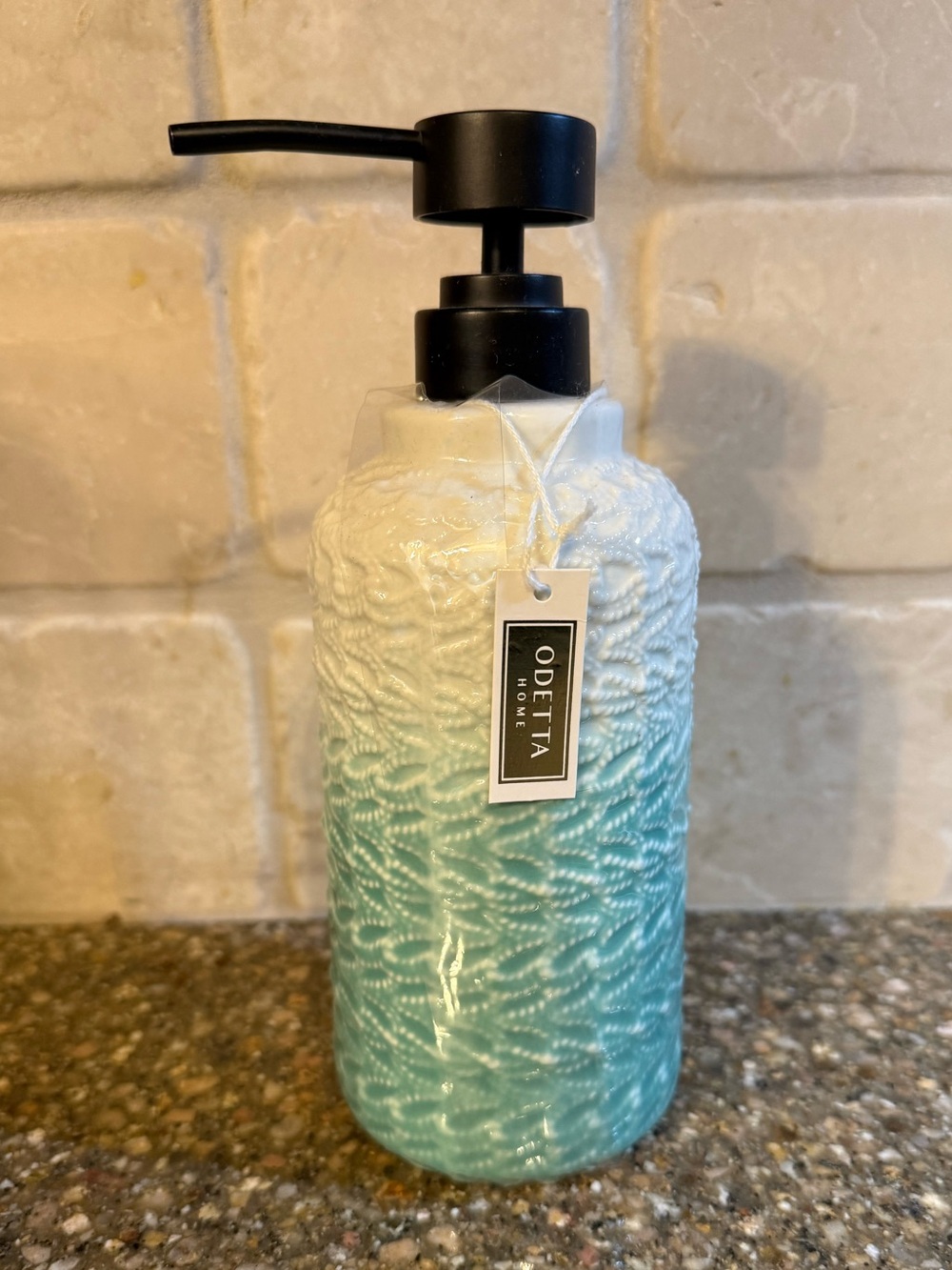 Beach Vibe Soap Dispenser – Teal & White